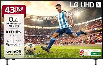 LG 108 cm (43 inches) UA73 AI Series 4K UHD Smart LED TV 43UA73806LA