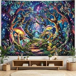 ZippyLiva Nature Tapestry, 51x59 Inch Polyester Forest Wall Hanging