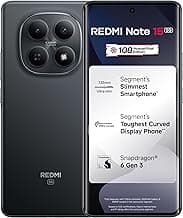 REDMI Note 15 5G (Black, 8GB RAM 128GB Storage) | 108MP OIS Camera | Snapdragon 6 Gen 3 | 17.2cm Tough Curved AMOLED Screen | 5520mAh Battery | 45W Fast Charging