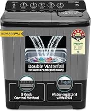 Voltas Beko, A Tata Product 9 Kg 5 Star Semi-Automatic Top Loading Washing Machine (WTT90UHA/OK5B1B1S23, Black, Pulsator Wash Method and Double waterfall technology)