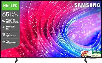 Samsung 65 inch (163cm) Mini LED 4K Vision AI 2026 Smart TV | 30W Speakers | 4K Upscaling | Mini-LED HDR | 150+ Channels | 7 Years OS Upgrade | UA65M2EHAULXL
