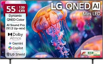 LG 139 cms (55 inches) Mini LED 4K Ultra HD (3840 x 2160) Smart webOS QNED Mini LED TV 55QNED65BLA 2026
