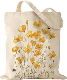 Miss Adola Aesthetic Canvas Tote Bag with Pattern for Women Gift Sturdy Cotton Tote Bag for Vacation, Shopping, Grocery