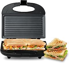 MILTON Express 800 Watt Grill Sandwich Maker | Electric Toaster Griller Sandwich Maker | Non Stick Coating Grill Plates | Power Indicators | 1 Year Warranty | Black